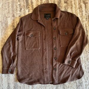 Madewell Brown Button-Up Shacket Jacket